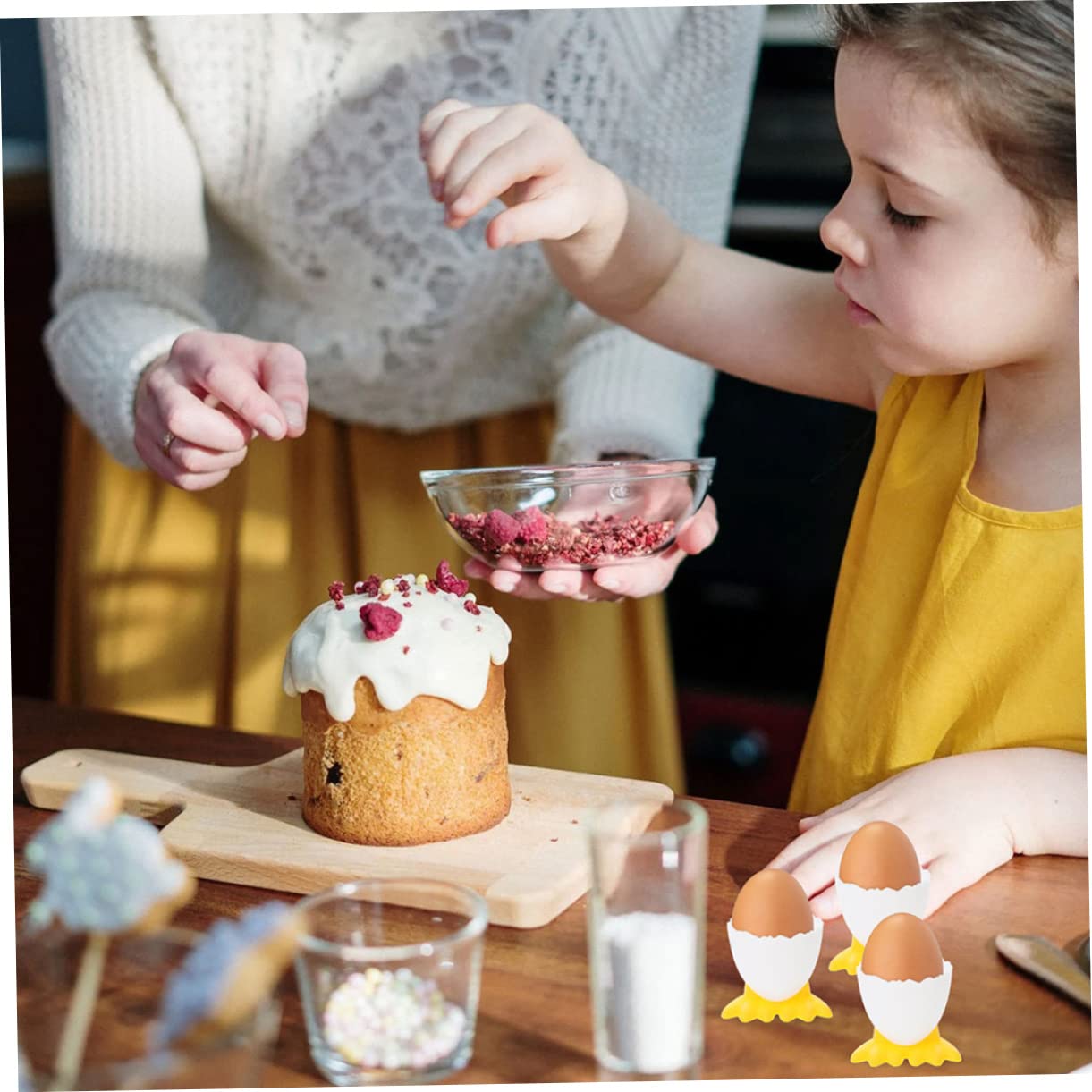 OFFSCH Breakfast Egg Holder Set 6pcs Egg Storage Cups for Boiled Boys and Girls Lunch Container Safe Easy Wash