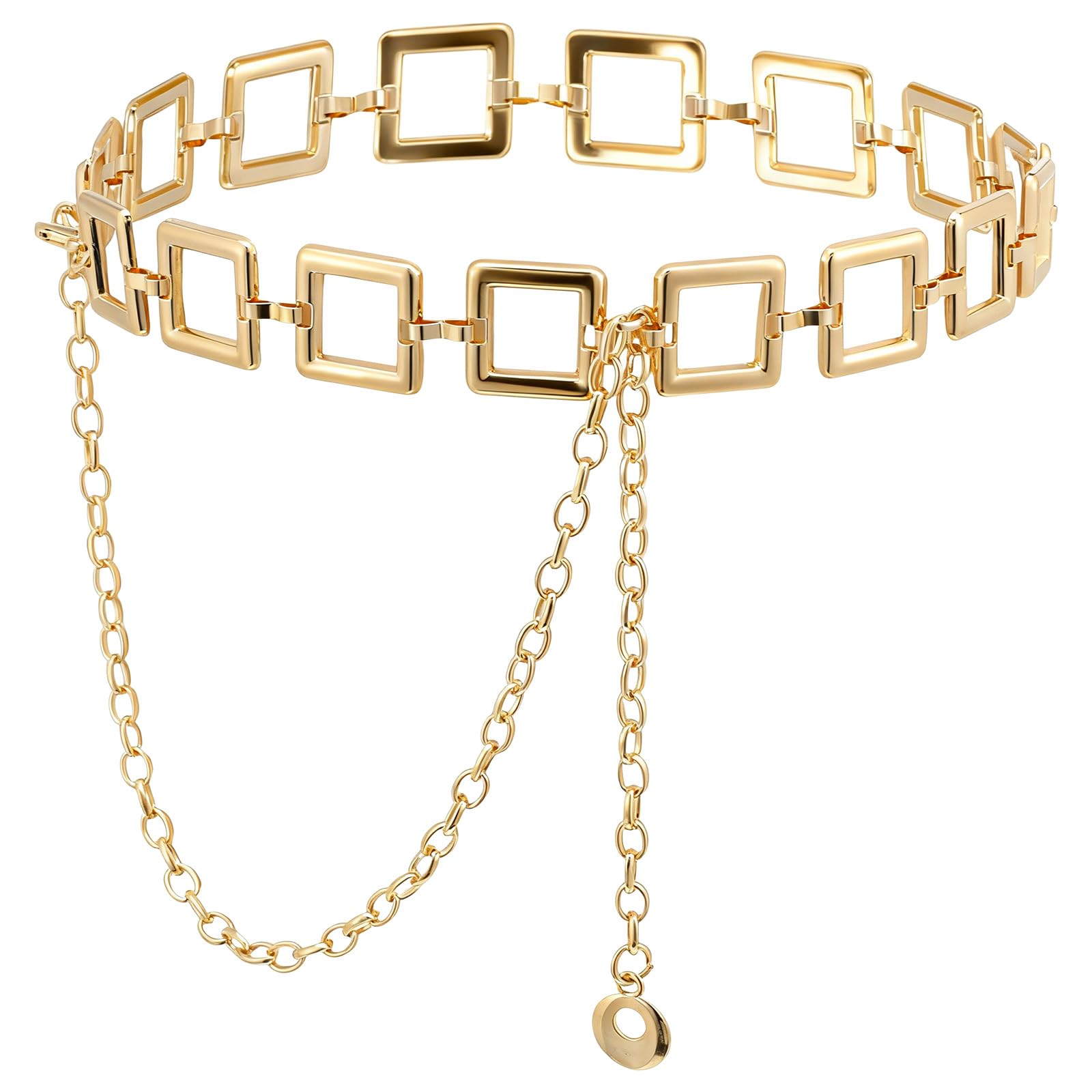 Metal Link Chain Belt for Women Chunky Thick Chains Belts Chain Belt for Women Fashion Waist Chains Circle