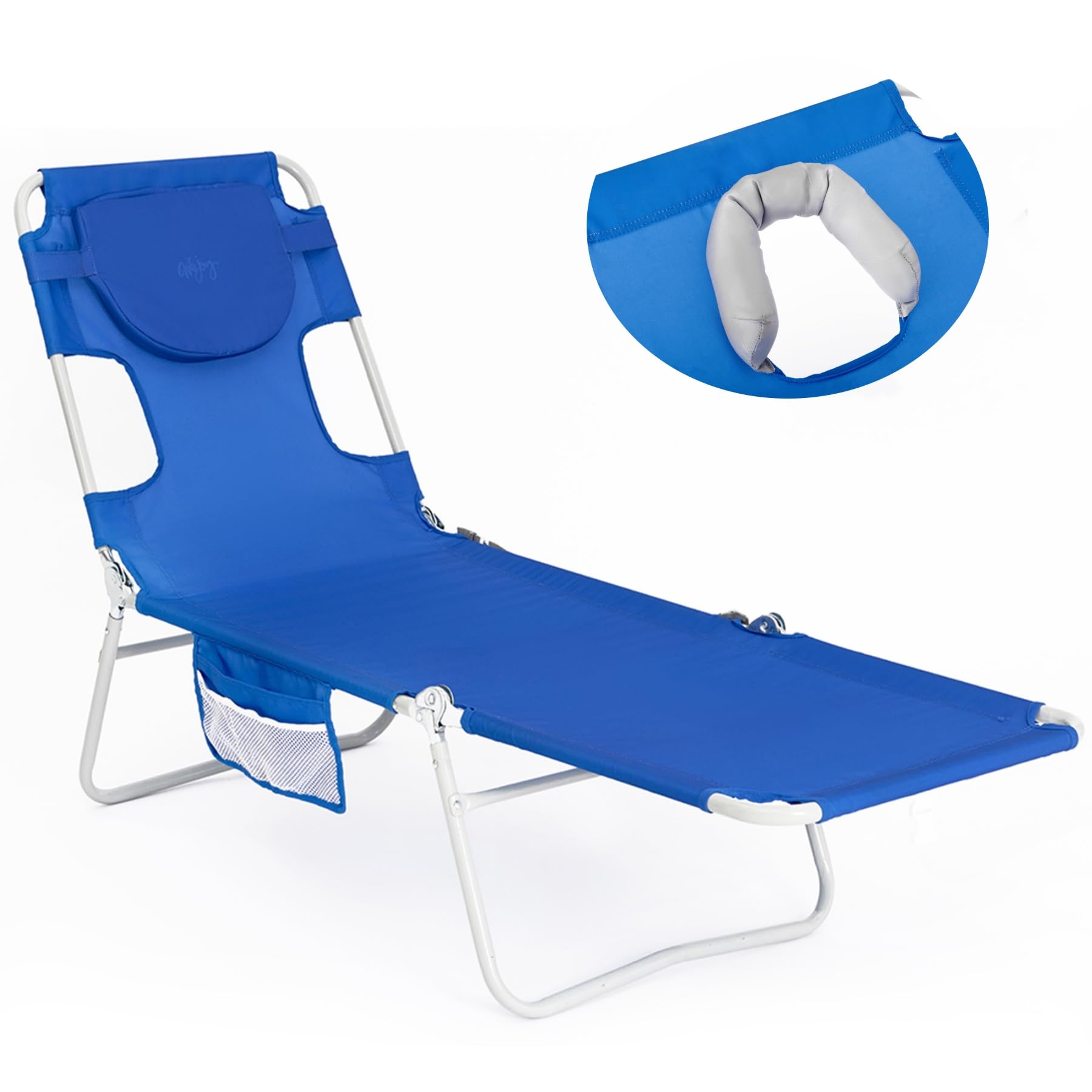 #WEJOY Sonnenliege Klappbar mit Lesefenster, 5-Stufig Verstellbare Gartenliege mit Kopfstütze, Belastbar bis 120kg, Leichte Strandliege für Garten Terrasse Camping