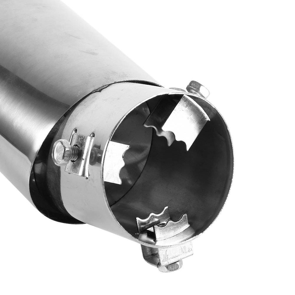 Terminale Di Scarico Universale In Acciaio Inox T-304 - Rotondo, Diametro 40-53 Mm - Punteria Silenziatore Per Auto
