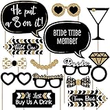 Bride Tribe - Bachelorette Party Photo Booth Props Kit - 20 Count