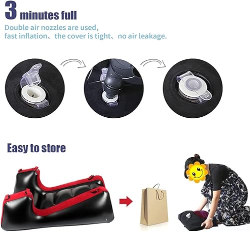 Miniatura 5 de PLKO Sofá inflable con cojín de almohada, sofá cama inflable, sofá inflable portátil, sofá inflable para relajación