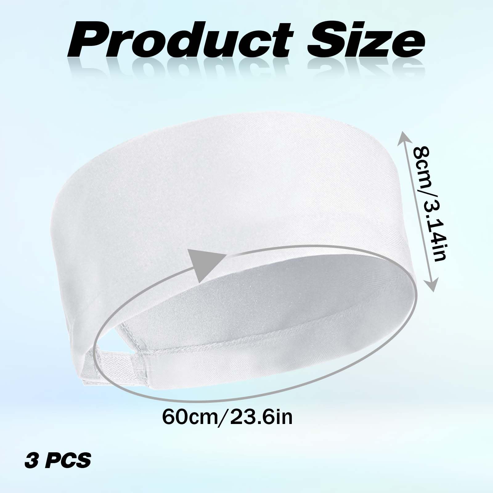 KALIONE Lot de 3 chapeaux de chef blancs réglables pour service alimentaire - Bonnet de chef en maille respirante - Chapeau de restauration professionnel unisexe pour cuisine et restaurant, blanc, 57