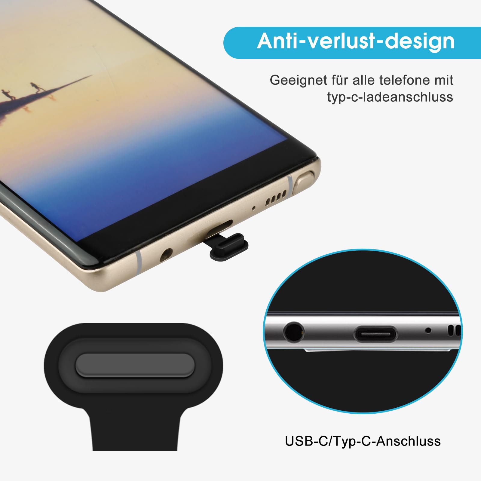 Lot De 8 Bouchons Anti-poussière Pour Ports IPhone Et Type C - En Silicone Avec Adhésif Amovible | Protection Efficace