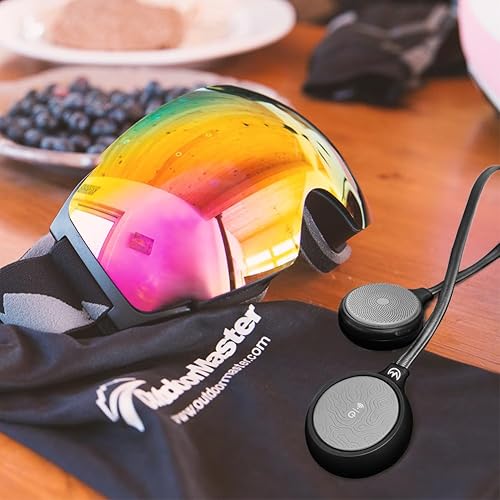 Miniatura 7 de OutdoorMaster Casco de esquí inalámbrico Bluetooth 5.0 con chip de altavoz HD compatible con casco listo para audio con micrófono integrado para