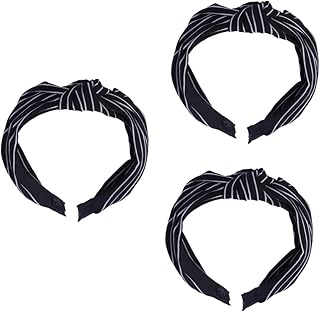 FOMIYES 3pcs knot hairbands Elastic Wide Plain Headbands stripe knot headband girls knitted headbands top knot turban wide Hair Hoop bowknot headband girls headband Hair Band cross scarf