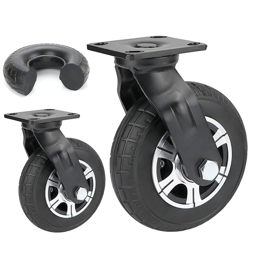 Amazon.co.jp: 2 Pcsキャスター 8インチ 固体ゴム車輪、500kg