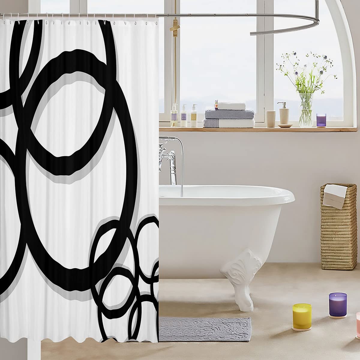 Tenda Da Doccia Con Animali Dei Cartoni Animati, Tenda Decorativa Per Bagno 150 X 180 Cm 12 Ganci 97151544