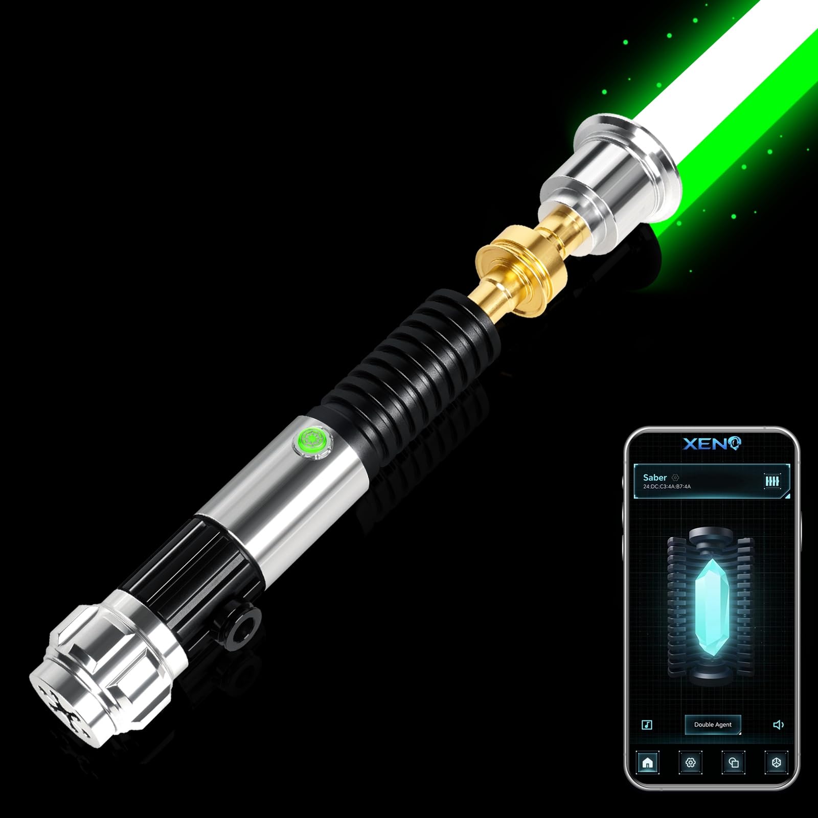 Smooth Swing Lightsaber, Premium Metal Hilt Dueling Light Saber, APP Control 16 Sound Effects with Infinite RGB Colors Change, Motion Control FX Sabers for Adults and Teens Roleplay (44in)