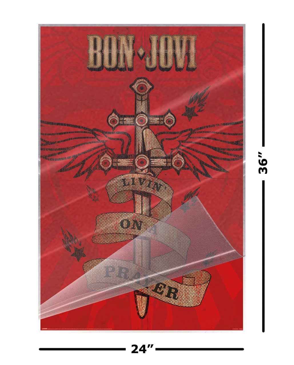 Amazon.com: Bon Jovi - Music Poster (Livin' On A Prayer) (Size: 24