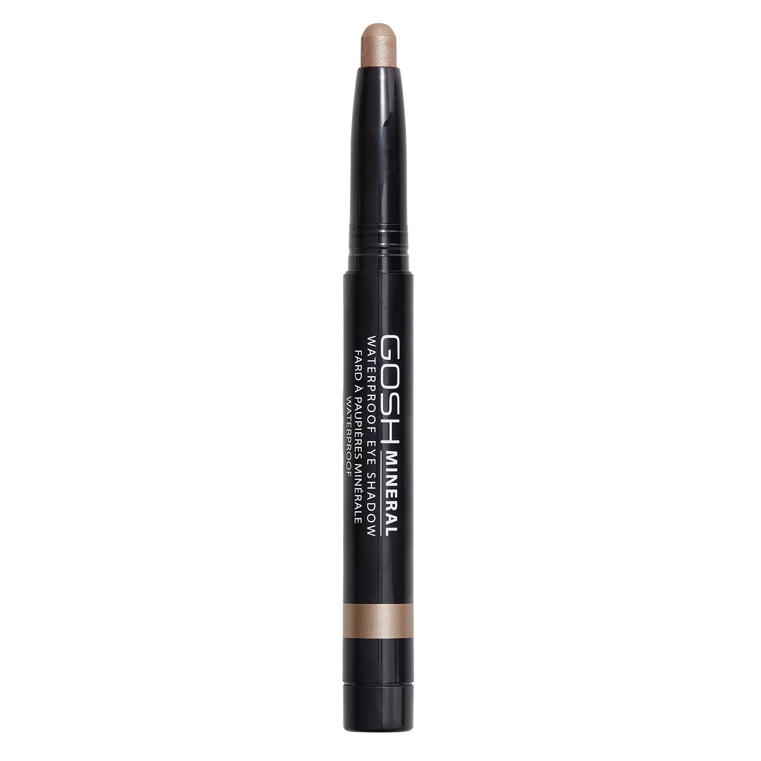 GOSH Mineral Waterproof Eye Shadow I rotating eye shadow pencil with creamy texture for easy application and intense colour result I waterproof, long-lasting and perfume free I 002 Golden Brown