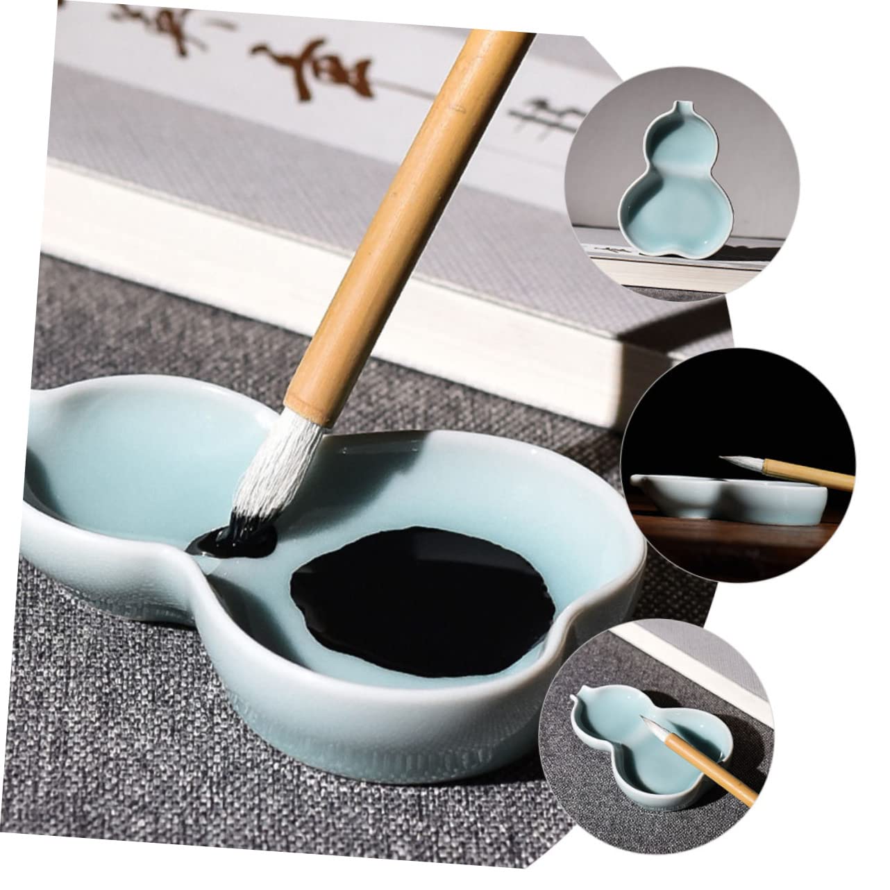 3stücke Gourd Shape Wasser Tintenteller Für Chinesische Kalligrafie Praktische Und Kreative Ink Dish Für Kalligrafie-zubehör Und Studentennutzung Leicht Und Tragbar