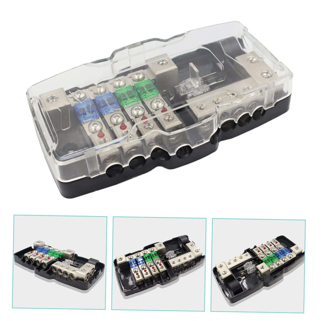 Beatifufu Sturdy Marine Fuse Box 30a/60a Fuse Block Protects Electrical Appliances High-temperature Resistance