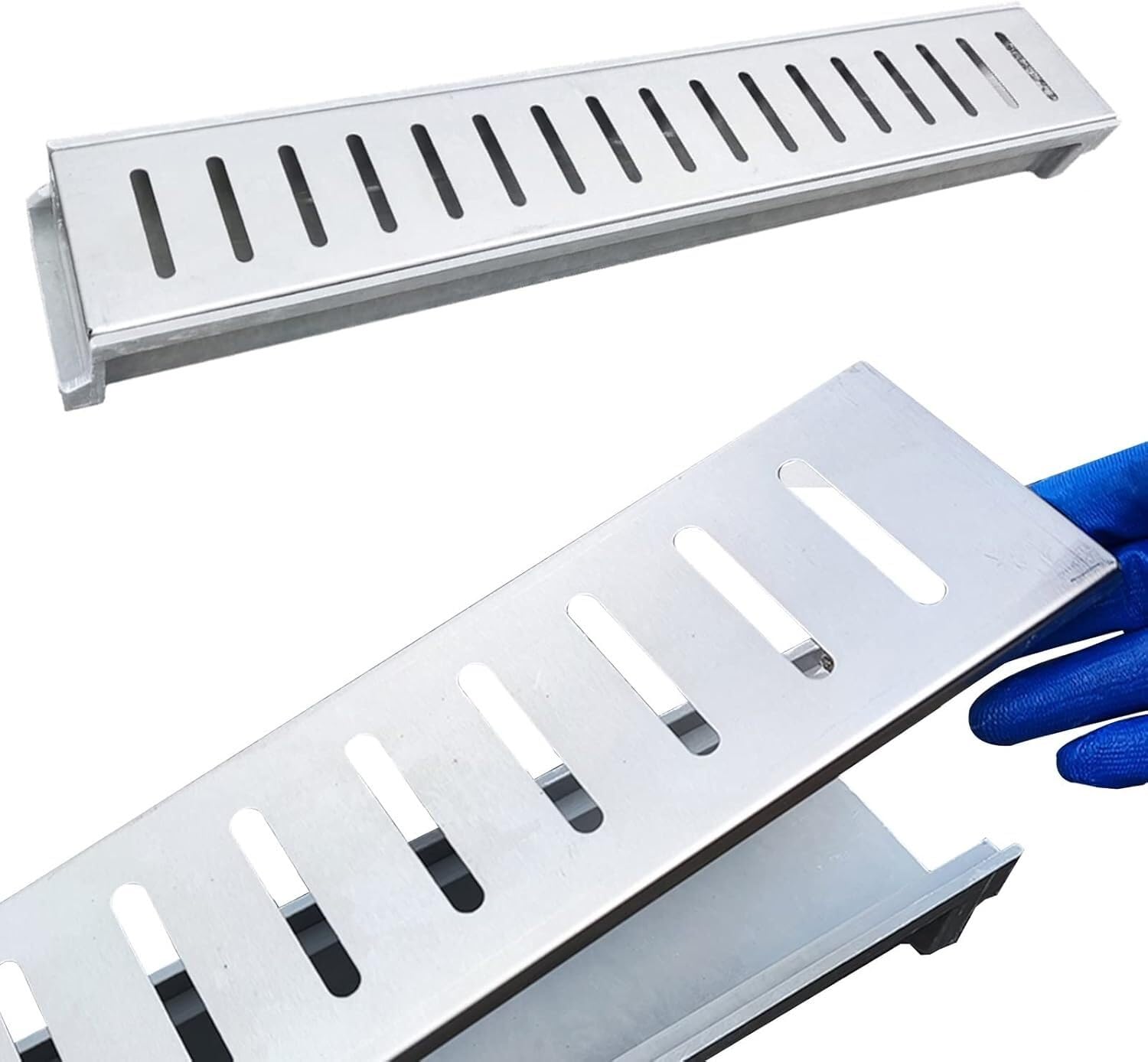 Grille de drainage pour tranchees en U pour evacuation des eaux pluviales de cour