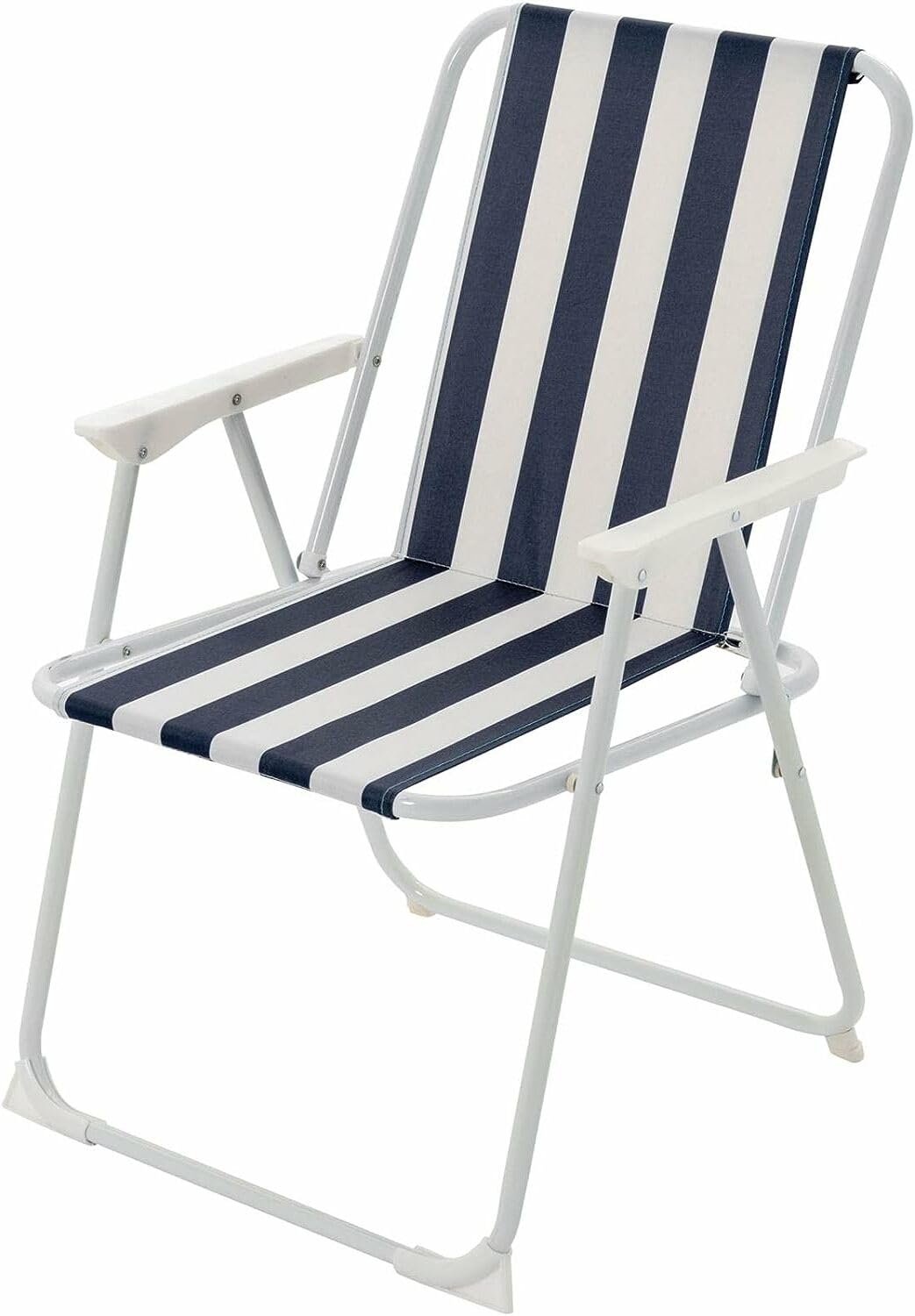 Aggloz | Folding Metal Beach Camping Chair Portable Garden Armchair - Foldable Lightweight Outdoor Picnic Seat | UK (Stripe)