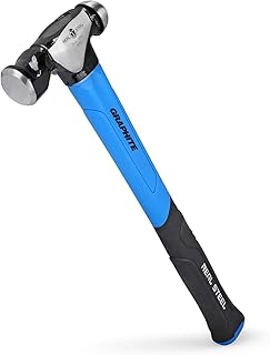 REAL STEEL Ball Peen Hammer 24 Oz with Non-Slip Cushion Grip Jacketed Graphite Forged Ball Pein Hammer 0505