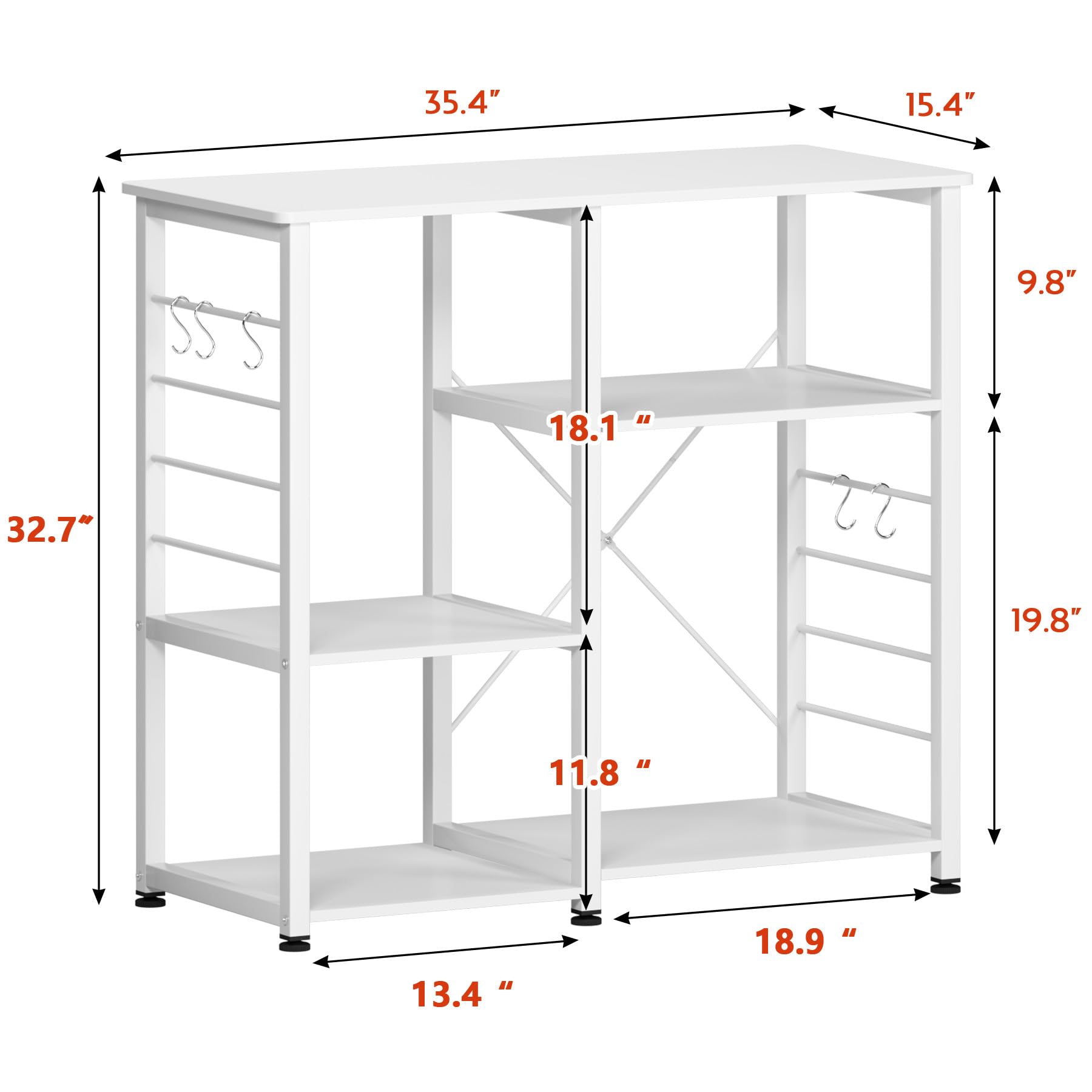 35x62 Storage Rack For Kitchen Snapklik.com : Soges 35.4 Inch Kitchen Shelf Bakers Rack Utility ...