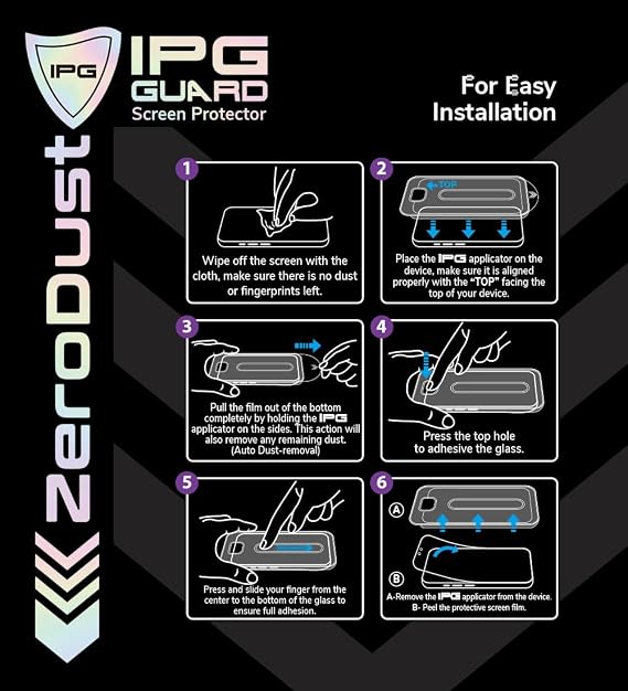 IPG Zero Dust – iPhone 16 Pro Max için Otomatik Toz Giderici Temperli Cam (2 Adet). Aplikatör ile Kabarcıksız ve Kolay Montaj, Parmak İzi Tutmayan 9H Çizilmez Yüzey, Tüm Kılıflarla Uyumlu