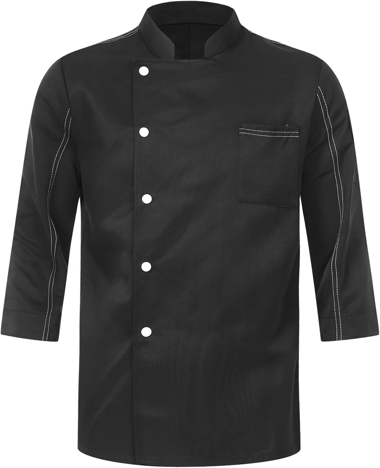 XUNZOO Unisex Chef Coat Jacket 3/4 Sleeve Men Women Kitchen Service Uniform Workwear Chef Coat