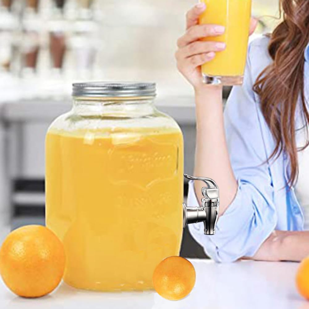 Beccucci Ricambio Per Dispenser Bevande - 4 Pezzi Argento, Stile A Pressione, Plastica Senza BPA - Foto 4