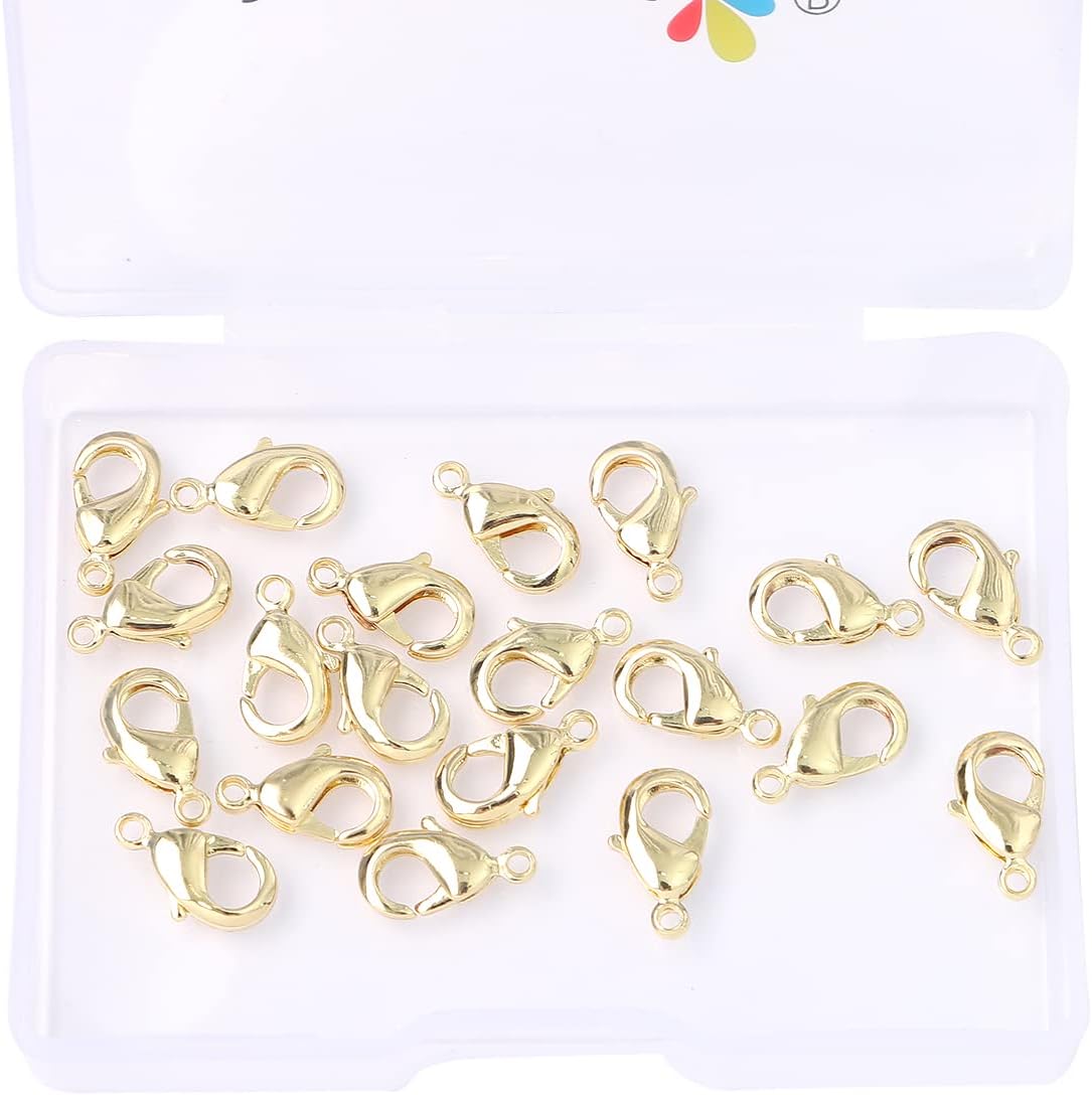 14K Gold Plated Lobster Clasps Non Tarnish 12mm 20pcs for Jewelry Making Findings - Image 5