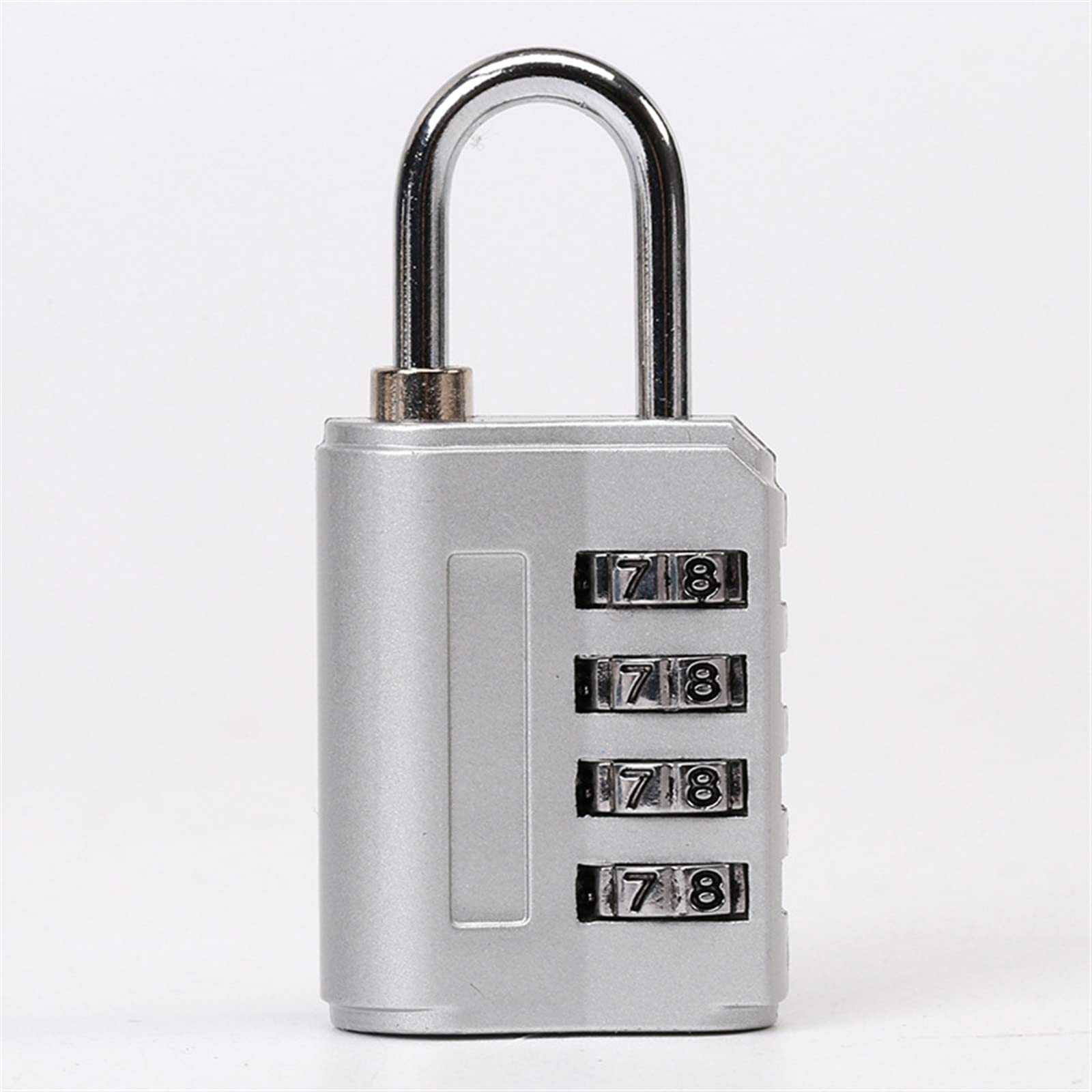 Cadenas anti-vol valise en aluminium argenté à code 4 chiffres