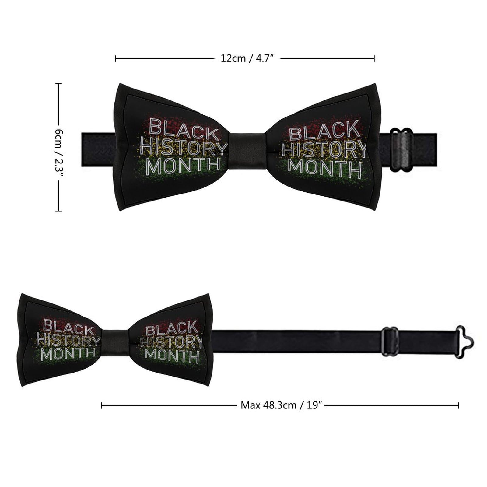 GoasNei Black History Month 2022 Bow Tie for Men Adjustable Necktie Funny Tie Neck Ties for Weddings Party