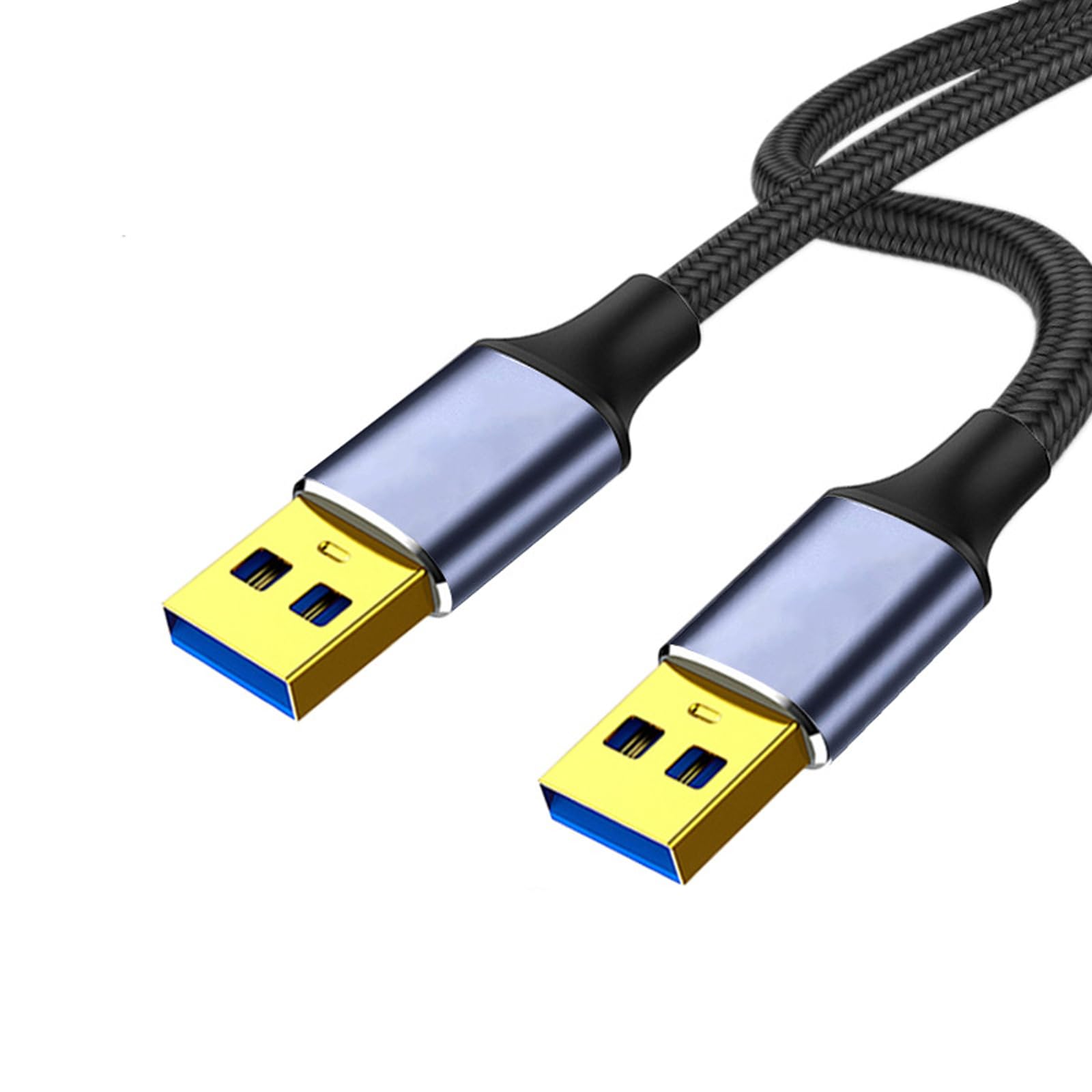 USB 3.0 ケーブル タイプA-タイプA オス-オス 金メッキコネクタUSB to USBケーブルHDDエンクロージャ、カメラ、タブレット、TVBox、カメラ、DVDプレーヤー、プリンタ、モデムなどの互換性(1 m)