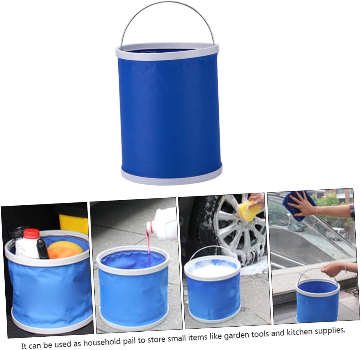 Folding Water Bucket Large Capacity Portable Container for Automotive Cleaning Outdoor Activities and Fishing Space-Saving Design for Easy Storage and Transport