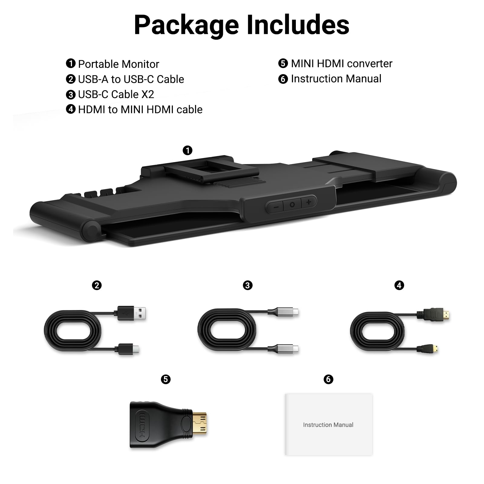Laptop Screen Extender 14.1" 1080P IPS, Dual Screen Portable Monitor for Laptop 13-17.3", Plug & Play Monitor Extender with USB-C/HDMI, Travel Monitor for Work & Home Office Mac/Windows/Chrome/Android — view 9