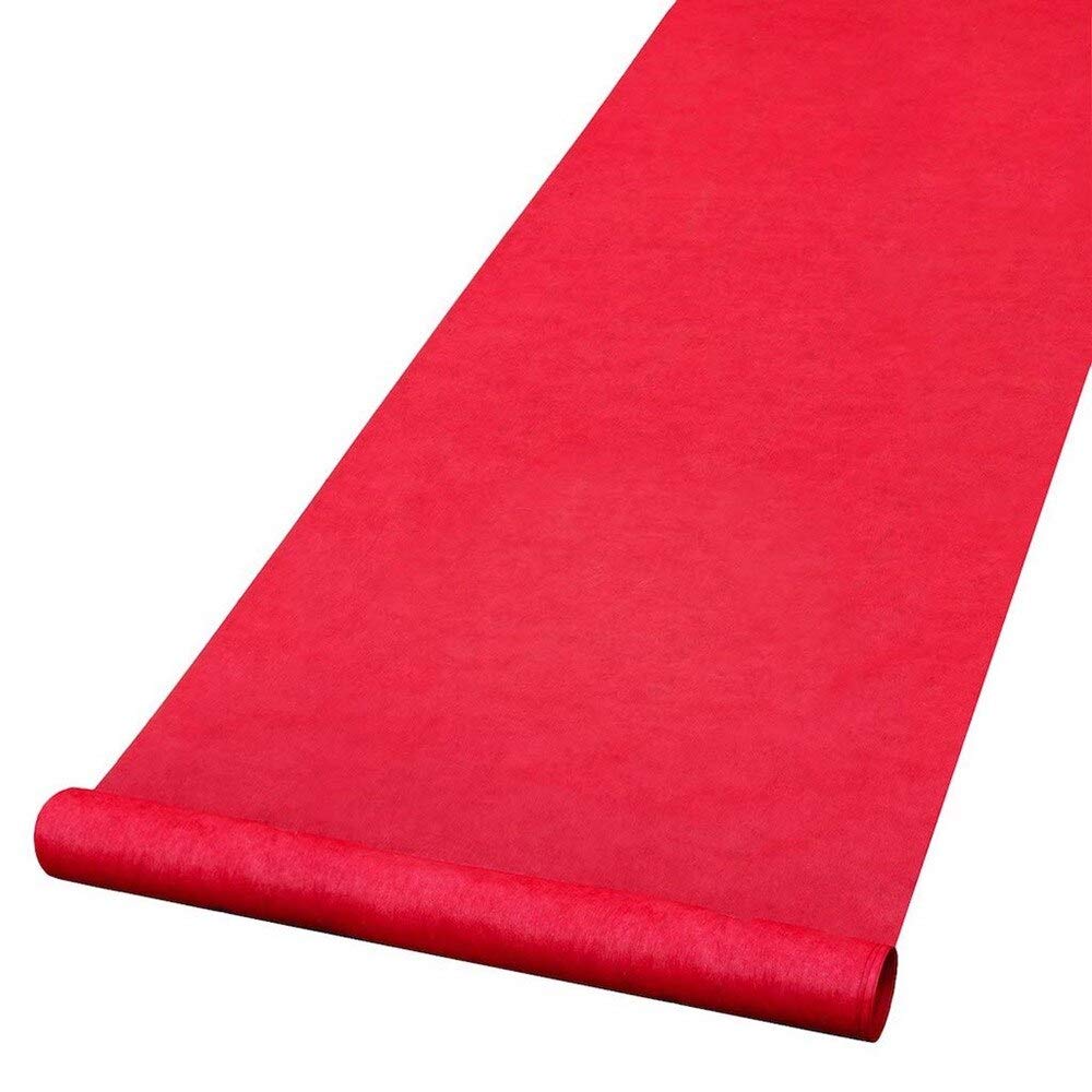 Chemin d'allée de mariage - Décoration d'extérieur pour fête - 60 x 300 cm - Rouge