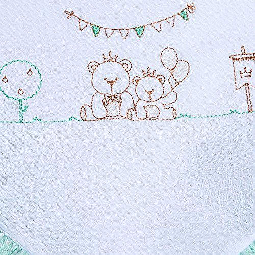 Manta Bordados Karinho Com Forro, Papi Textil, Verde