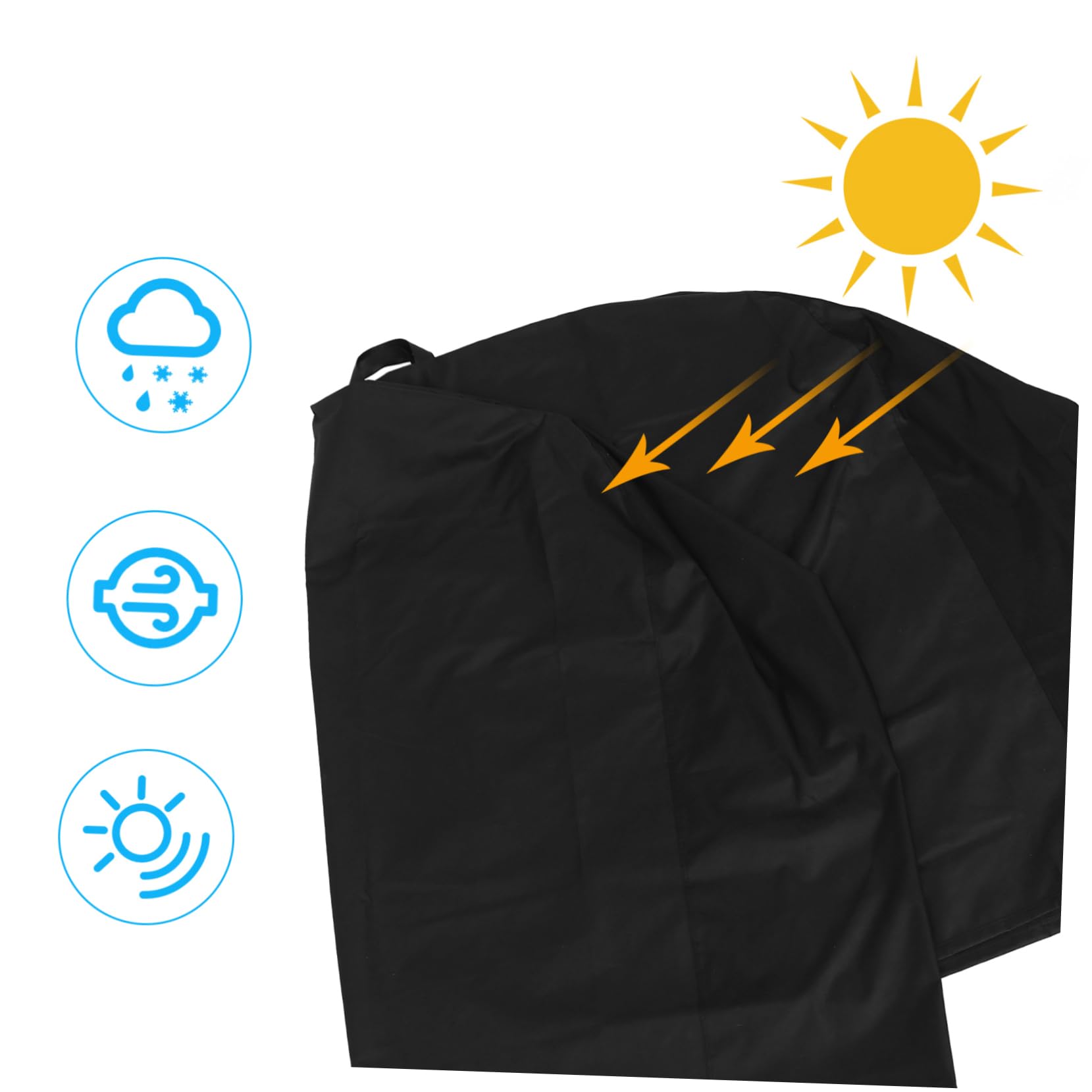 INOOMP Funda Protectora para Parrilla de Barbacoa al Aire Libre Color Negro, Material Poliéster Resistente y Fácil de Transportar para Muebles o Grill