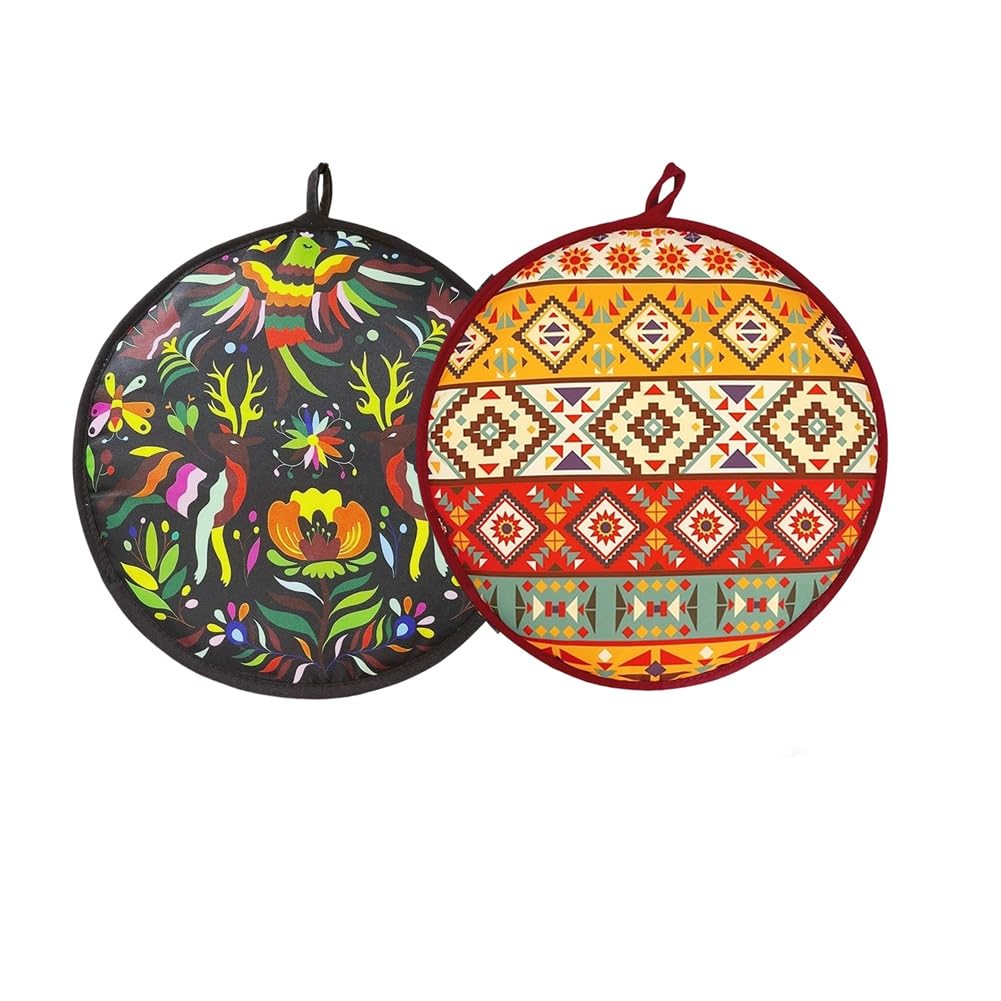 UDSKNV[KSL 2 Pack 12 Inch Large Tortilla Warmers Insulated Microwaveable Fabric Pouch Keeps Tacos, Pizza Tortillas Warm