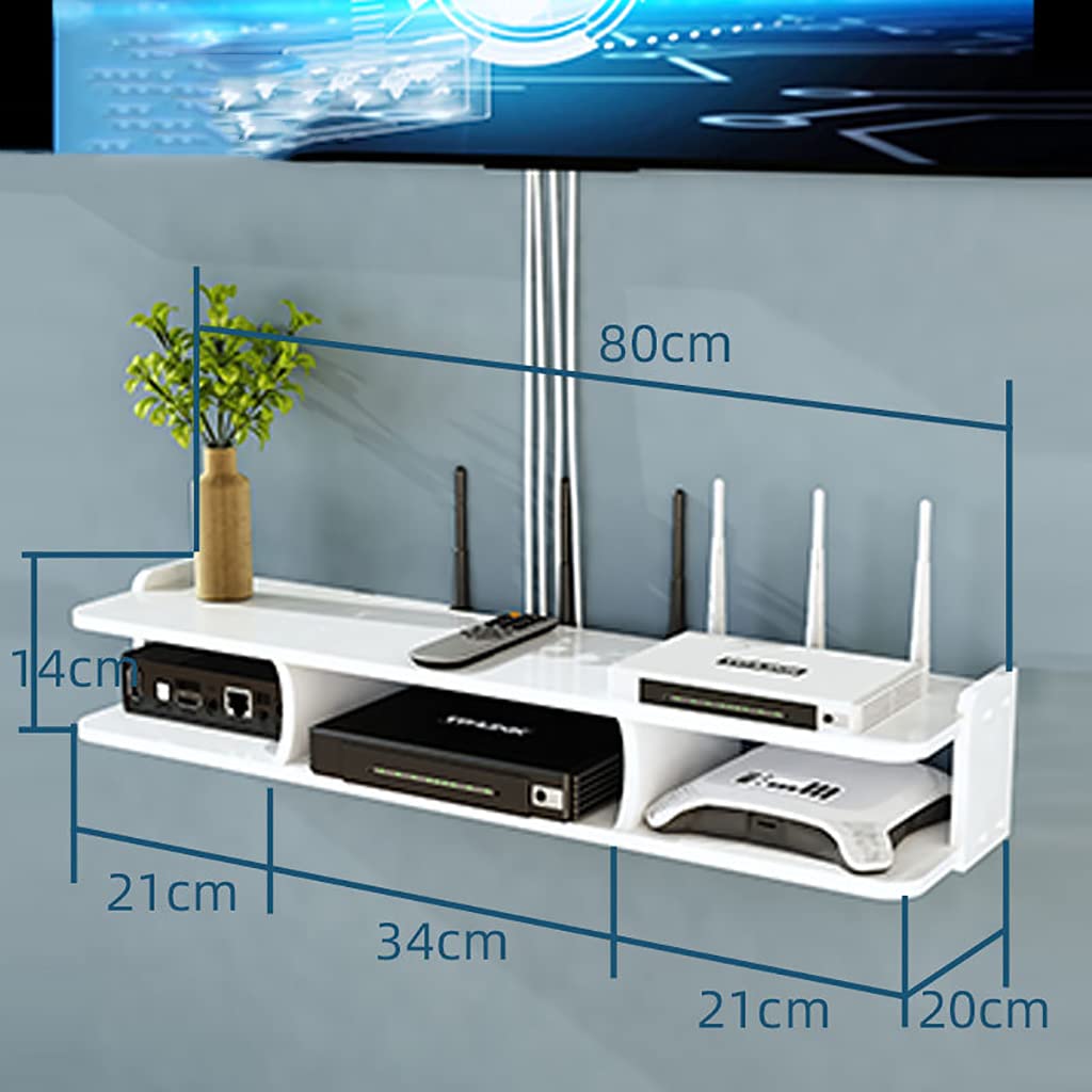 Étagère murale TV et support de routeur WiFi pour économiser de l'espace avec 7 designs élégants, idéal pour l'organisation du salon et la configuration du streaming