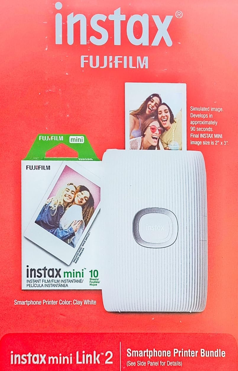 Fujifilm Instax Mini Link 2 Printer Bundle - White