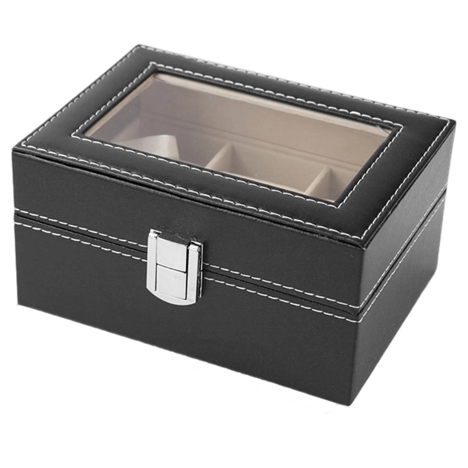 Msioytog Ready 3 Watch Storage Case Closure Soft Velvets Interior PU Leather Exterior Compact Protective Design Velvets Lined Watch Organizers