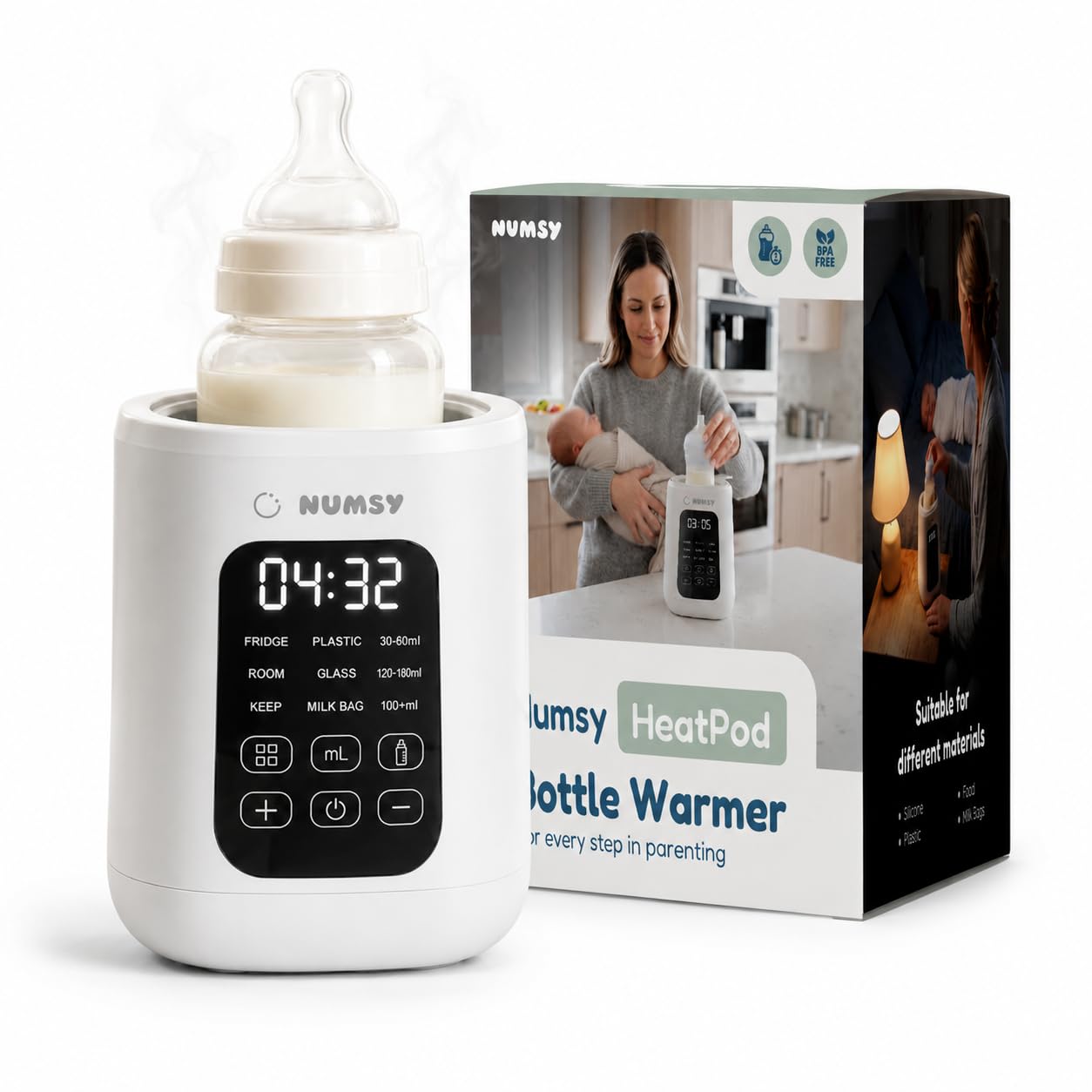 Numsy Podgrzewacz do butelek HeatPod - 8 w 1 Podgrzewacz do butelek i