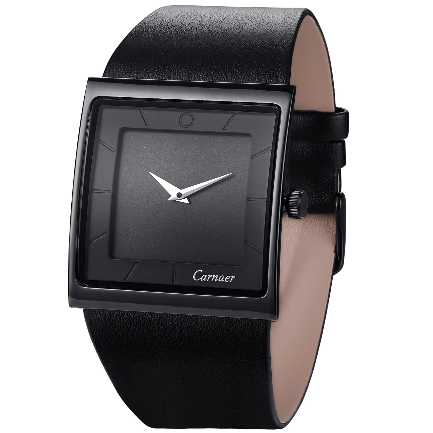 oyeahoMens Watch Men's Square Watches for Men Fashion Minimalist Quartz Wrist Watch Leather Strap Business Casual Wrist Watch