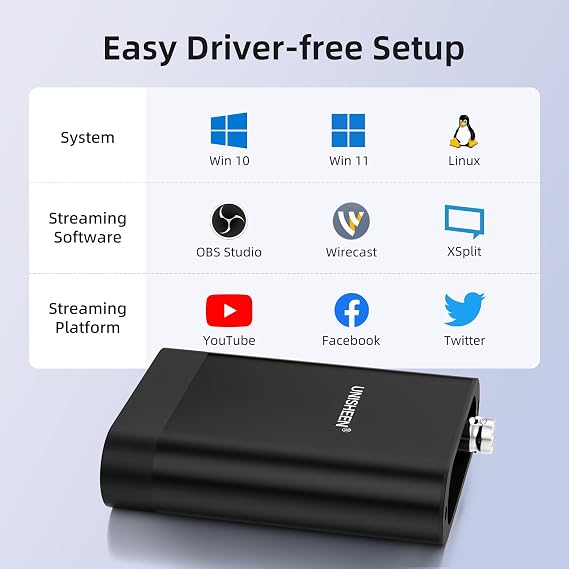 SDI Video Capture Card-SDI to USB 3.0 1080P60 Video Capture Device for Game Streaming Video Recording for Windows, OSX (Mac),Linux(Support Level B)