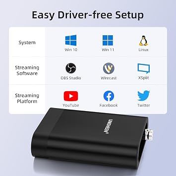 SDI Video Capture Card-SDI to USB 3.0 1080P60 Video Capture Device for Game Streaming Video Recording for Windows, OSX (Mac),Linux(Support Level B)