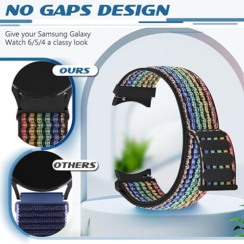 Miniatura 8 de Correa de nailon compatible con Samsung Galaxy Watch 654 de 1.575 pulgadas, 1.732 pulgadas, Watch 6 Classic de 1.654 pulgadas, 1.732 pulgadas, Watch