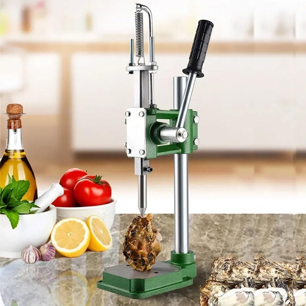 Manual Press Oyster Shucker, Stainless Steel Oyster Shucker Oyster Opener, Manual Oyster Clam Opener Machine, Height Adjustable, Oyster Shucker Tool Set, for Restaurant, Hotel, Seafood Stores