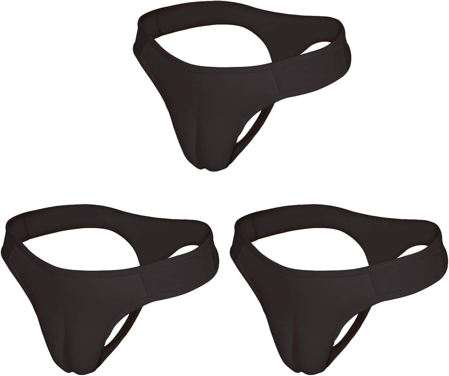 Andongnywell 3 Pack Pseudo-Girl Panties one-Piece T-Shaped Hidden JJ Panties Panties CCOS Panties Fake Vagina (Black,Medium)