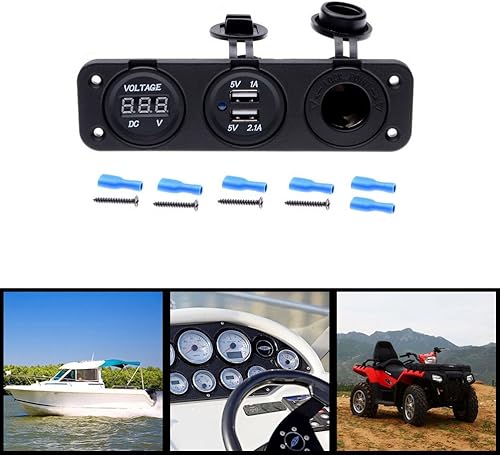 Miniatura 3 de Cllena interruptores basculantes para camiones y autos, interruptor LED, 3 pines, control de apagadoencendido, 12V (luz azul)