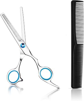 Thinning Shears Thin Scissors 6.7 Inch Stainless Steel Hair Cutting Scissors Professional Barber Cutting Texture Scissors Barber Home Hairdressing Scissors For Women Men Kids Blue