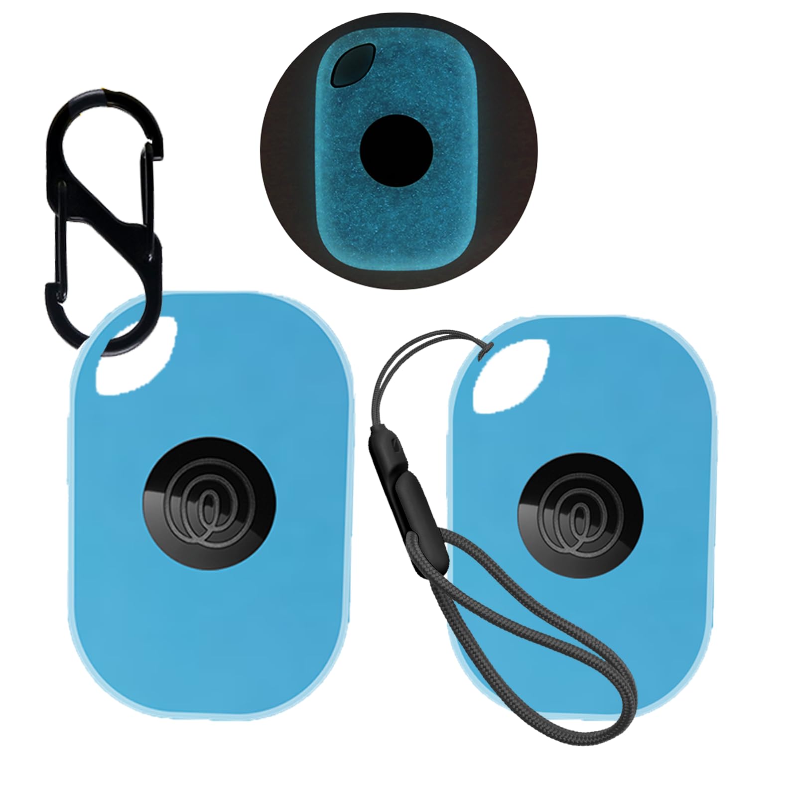 2pack Case for Tile by Life360 Pro (2024),Silicone Protective Cover(with Carabiner + Lanyard)Drop-Proof,Scratch-Proof,Shock-Proof,Protective Case for Tile Pro 2024 RE-61011 (Fluorescent Blue)