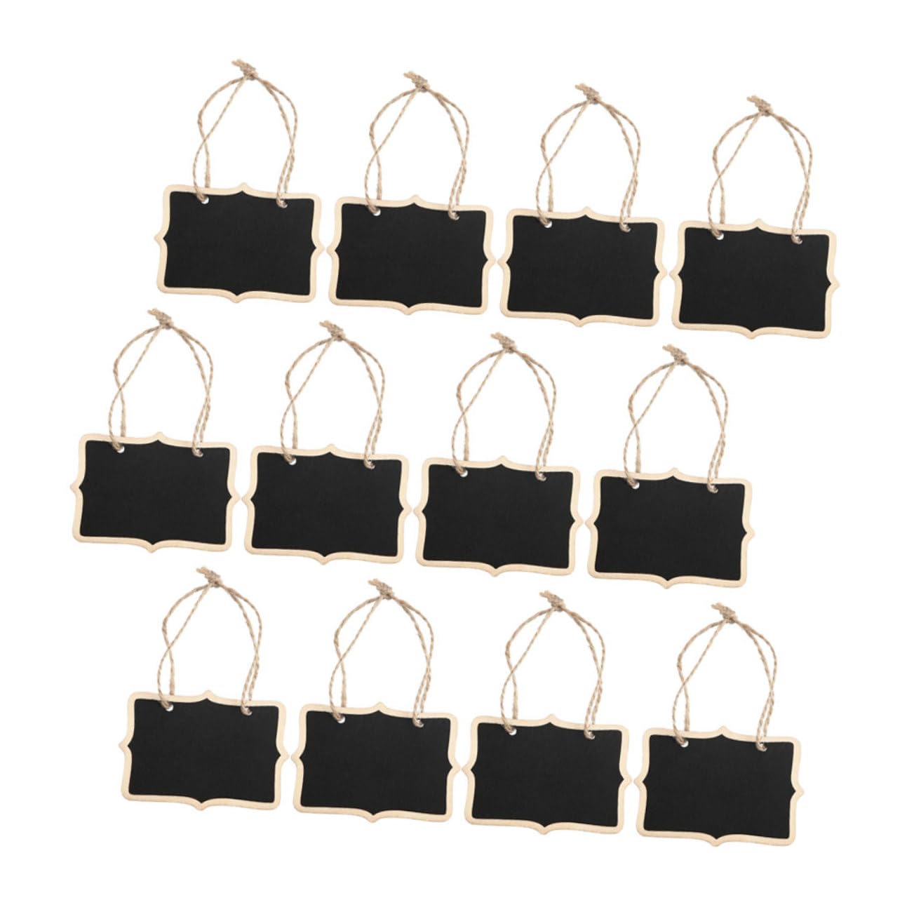 Angoily Mini Wooden Blackboard Hanging Rope 12pcs Reusable Chalk Boards for Boys and Girls DIY Decor