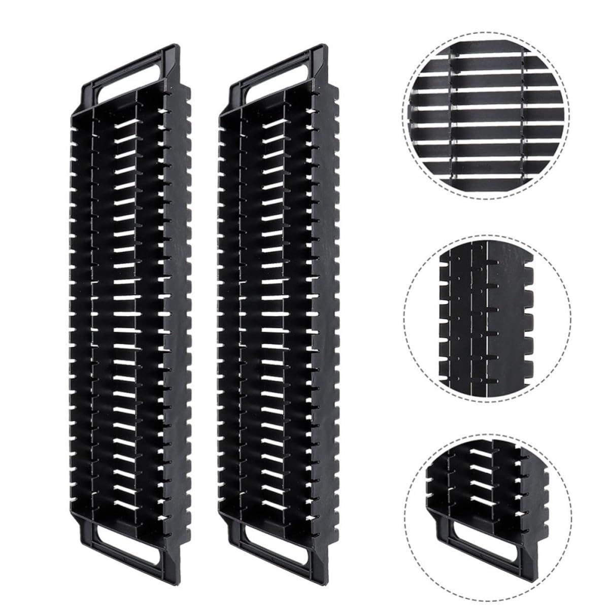 VOSAREA Porta Schede PCB Antistatico 4Pezzi 25 Slot in Plastica Nero per Riparatori e Elettronici in Laboratori Tecnici