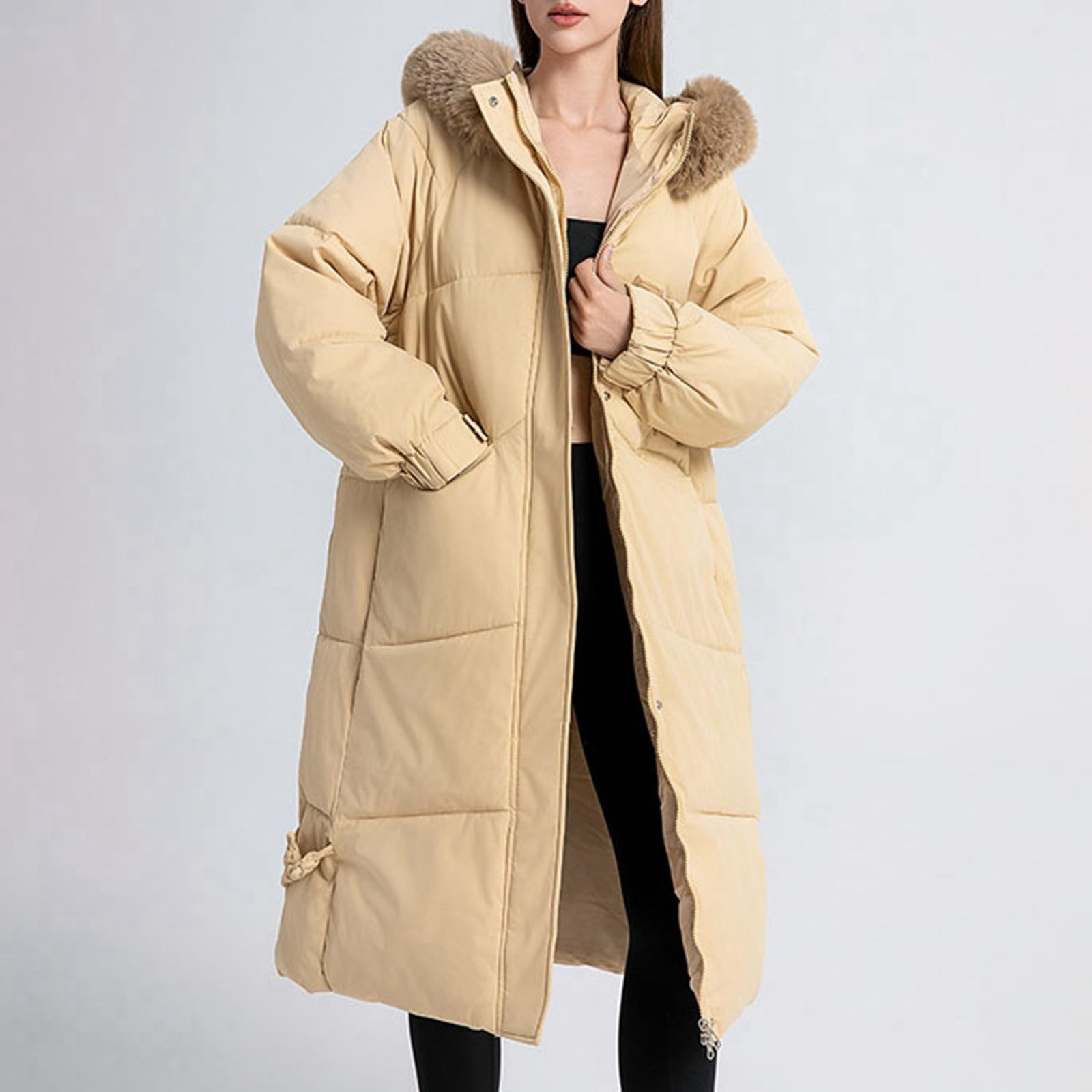 Generisch Steppmantel Damen Lang Übergangsjacke Steppjacke Leicht Übergang Winter Pufferjacke Damen-Steppmäntel Leichte Mädchen Parka Jacke Winterjacke Mantel
